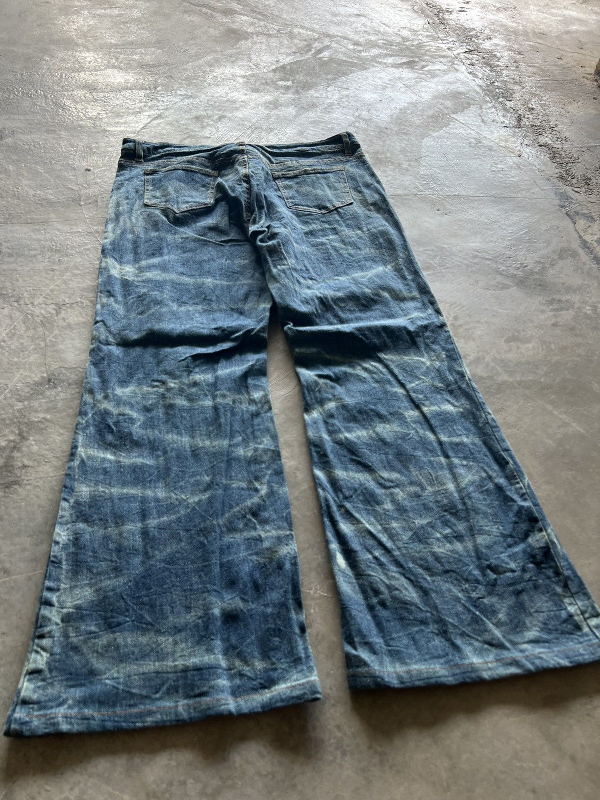 Hysteric Glamour flare japanese denim wavy tiger stripe style wash faded Size US 36 / EU 52 - 16 Thumbnail
