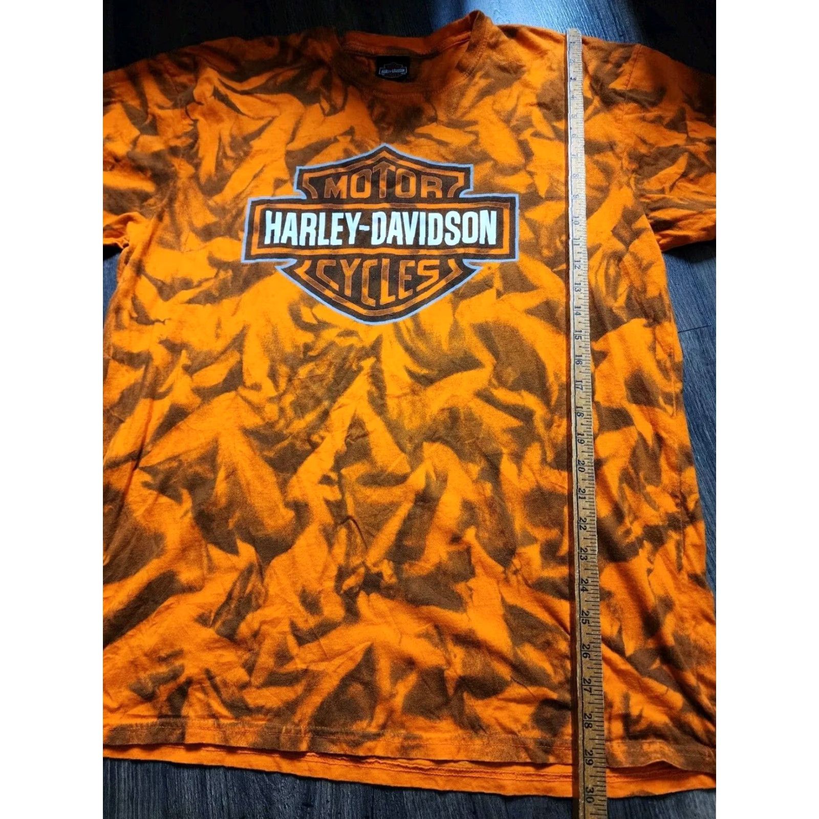 Harley Davidson Harley-Davidson Motorcycle Mt. Cheaha Oxford AL Mens XL Orange Tie Dye Short Sleeve T-Shirt Size US XL / EU 56 / 4 - 3 Thumbnail