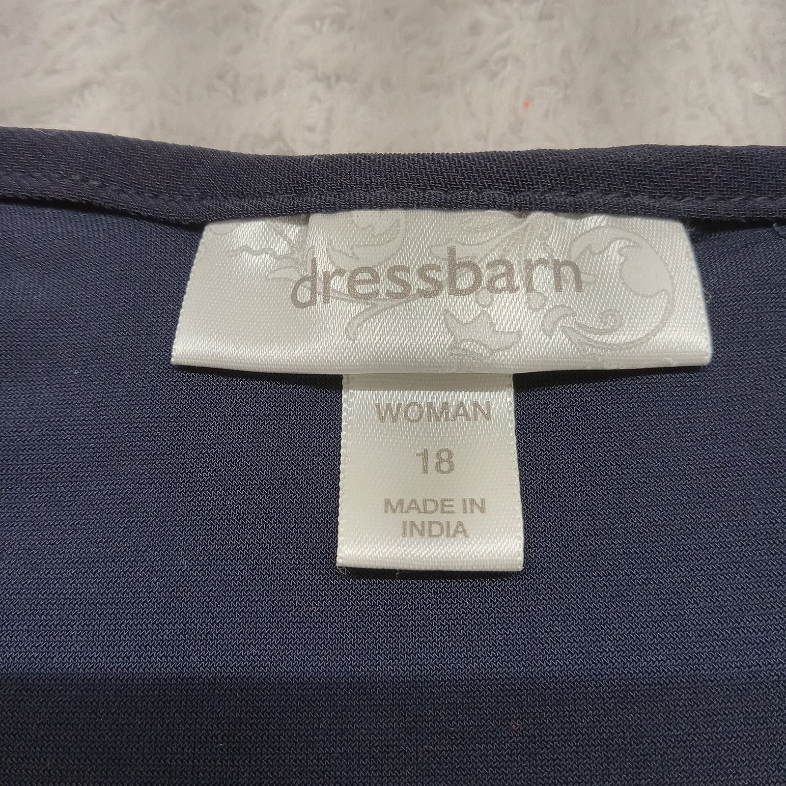 & Other Stories Dressbarn Dress 18 Women's 3/4 Sleeve Navy Salmon Chain Size XL / US 12-14 / IT 48-50 - 4 Thumbnail