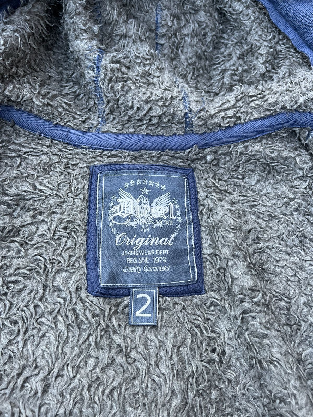 Diesel × Vintage Vintage Diesel jeans y2k heavy fur zip hoodie sherpa jacket Size US M / EU 48-50 / 2 - 19 Thumbnail