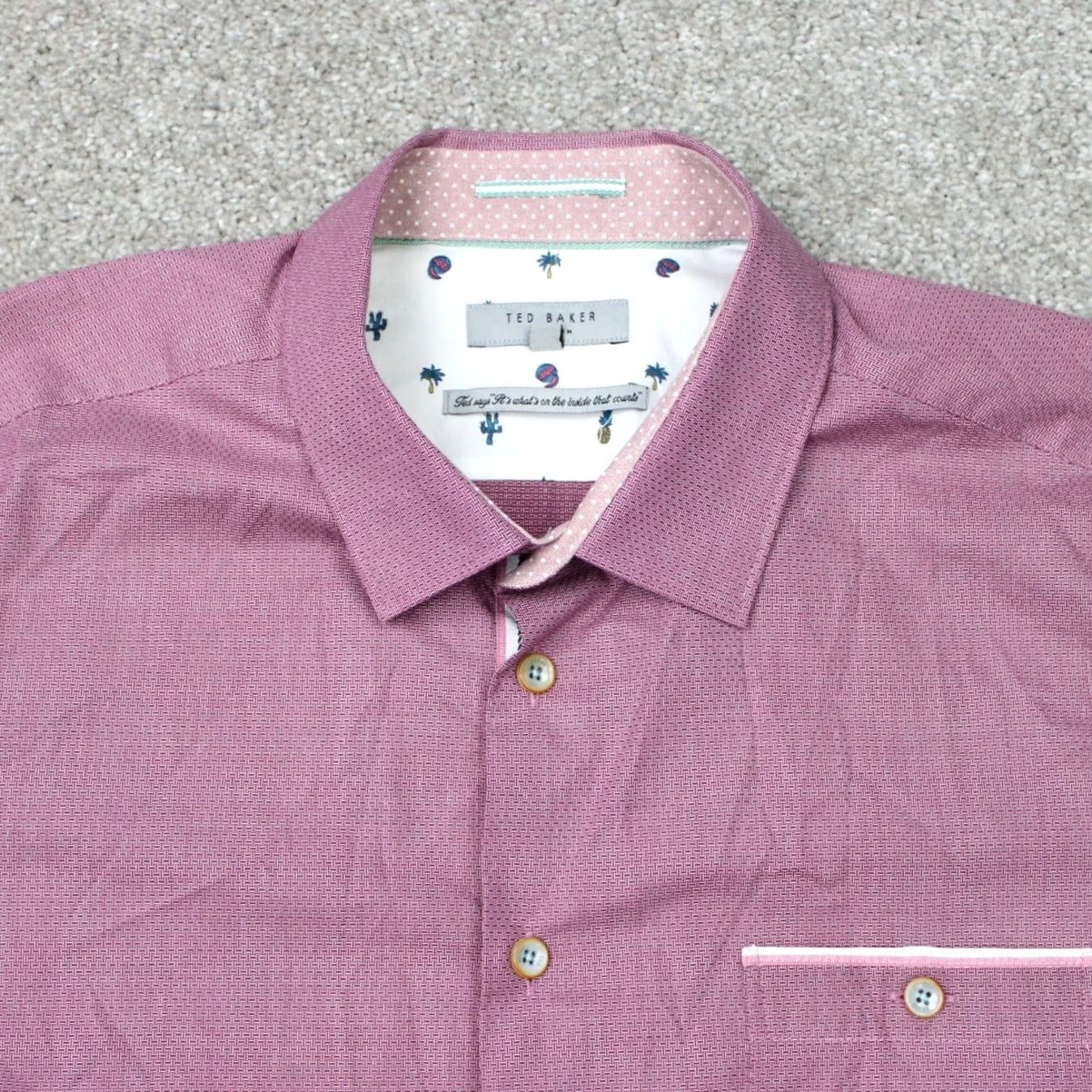 Ted Baker Ted Baker London Shirt Mens 2XL XXL Red 100% Cotton Short Sleeve Button Up Size US XXL / EU 58 / 5 - 6 Thumbnail