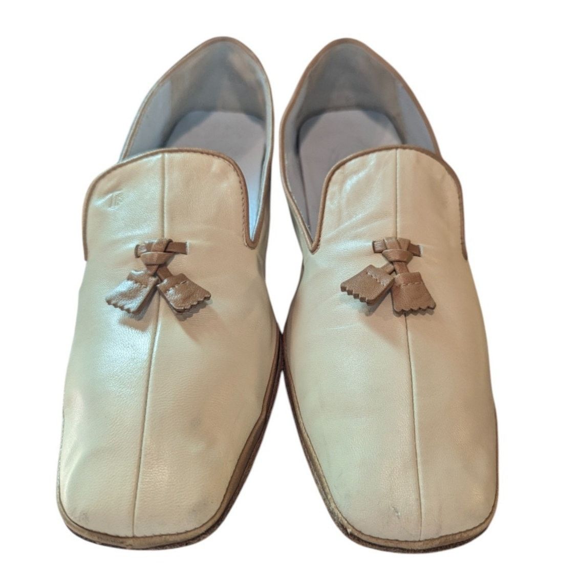 Tod's TOD'S Italian Cream Tan Tassled Leather Driving Loafers Size US 5.5 / IT 35.5 - 2 Thumbnail