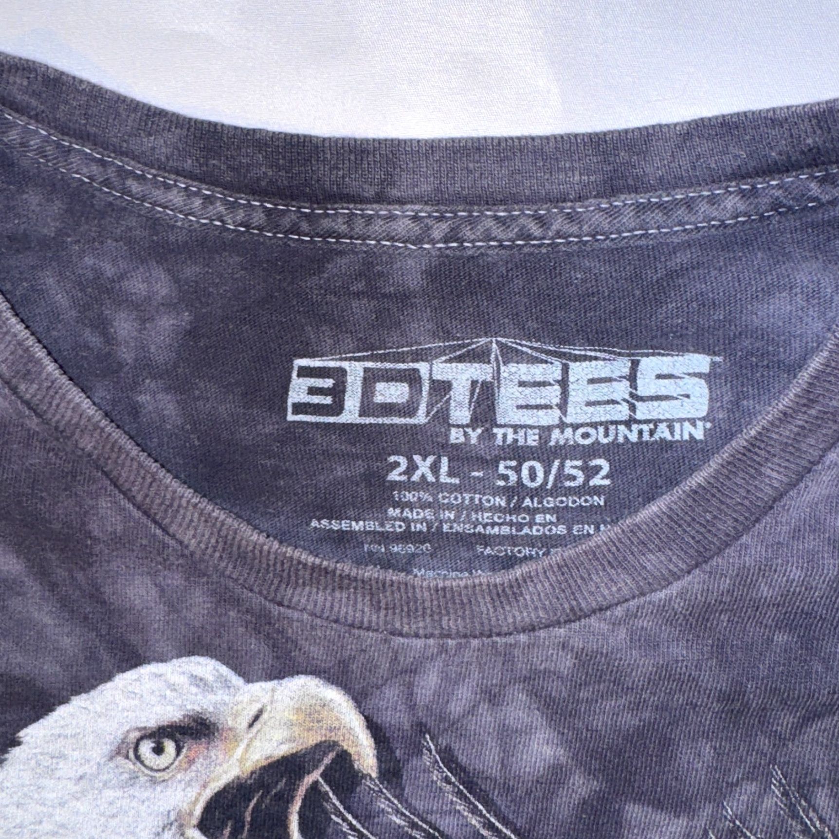 The Mountain The Mountain 3D Tees Y2K Bald Eagle AOP Tie-Dye T-Shirt 2XL Men Purple Logo Short Sleeve Crew Neck Vintage: No Size US XXL / EU 58 / 5 - 2 Thumbnail