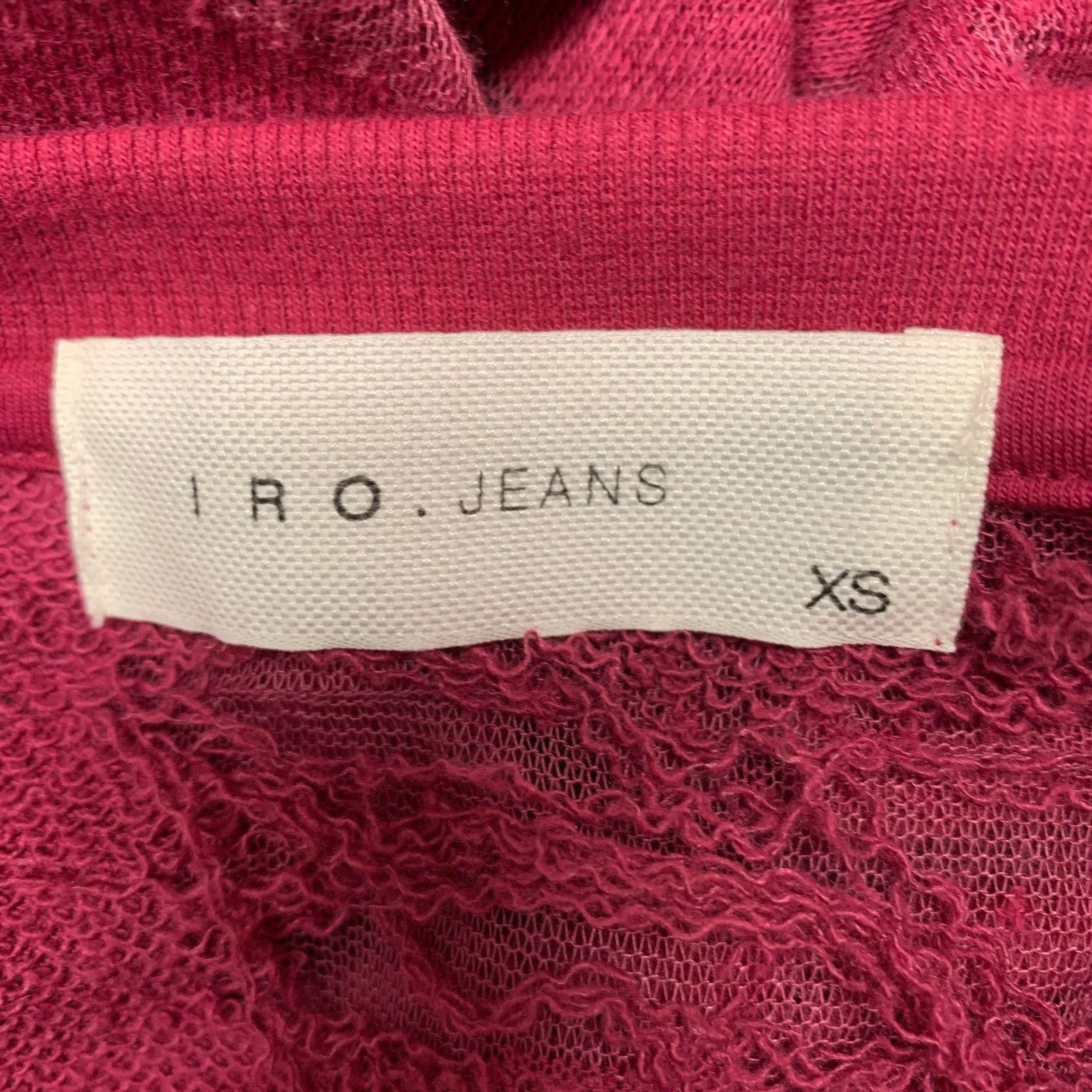 Iro Gaetane Burgundy Distressed Cotton Blend Crew-Neck T-shirt Size US XS / EU 42 / 0 - 4 Thumbnail