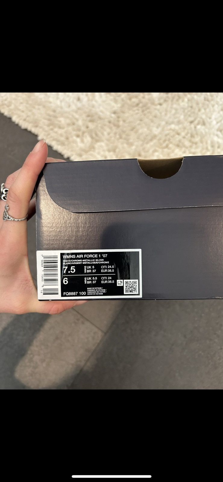 Nike Nike Air Force 1 ‘07 ‘Studded Swoosh’ Chrome Size US 7.5 / IT 37.5 - 7 Thumbnail