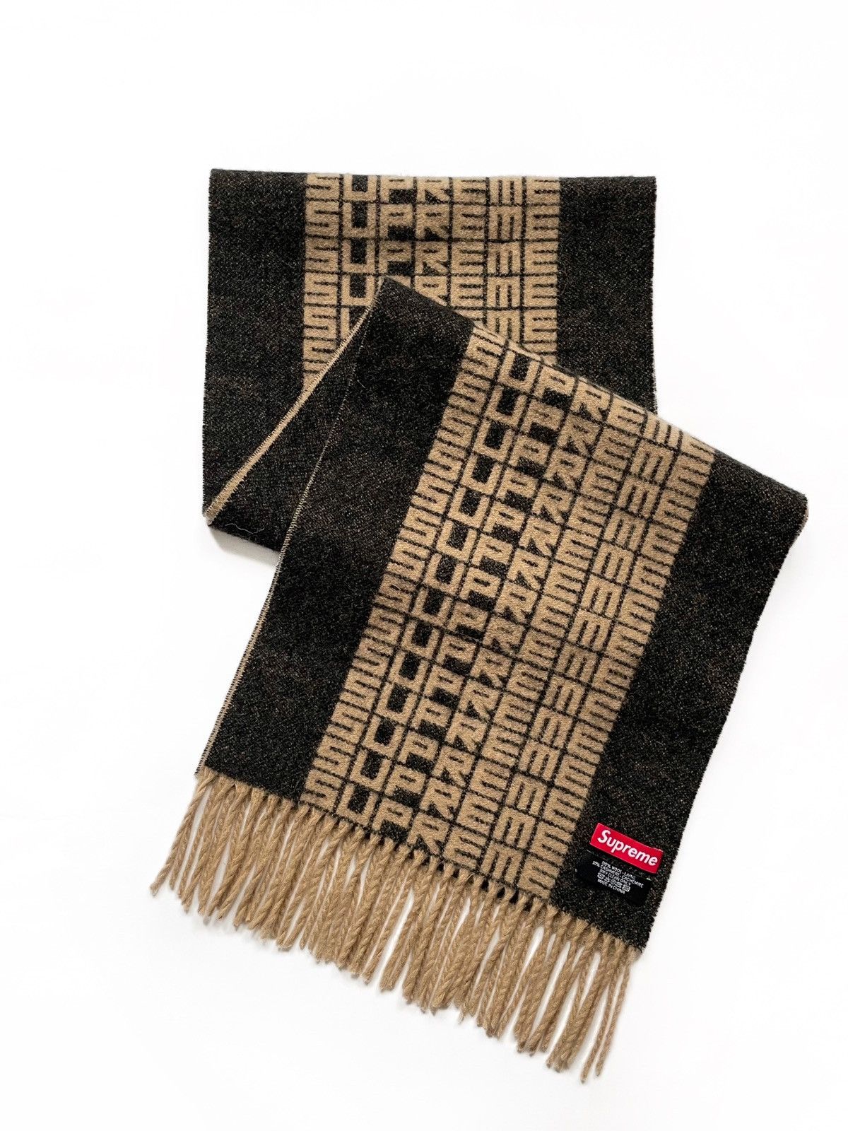 Supreme SUPREME Wool Cashmere Logo Repeat Scarf Size ONE SIZE - 3 Thumbnail