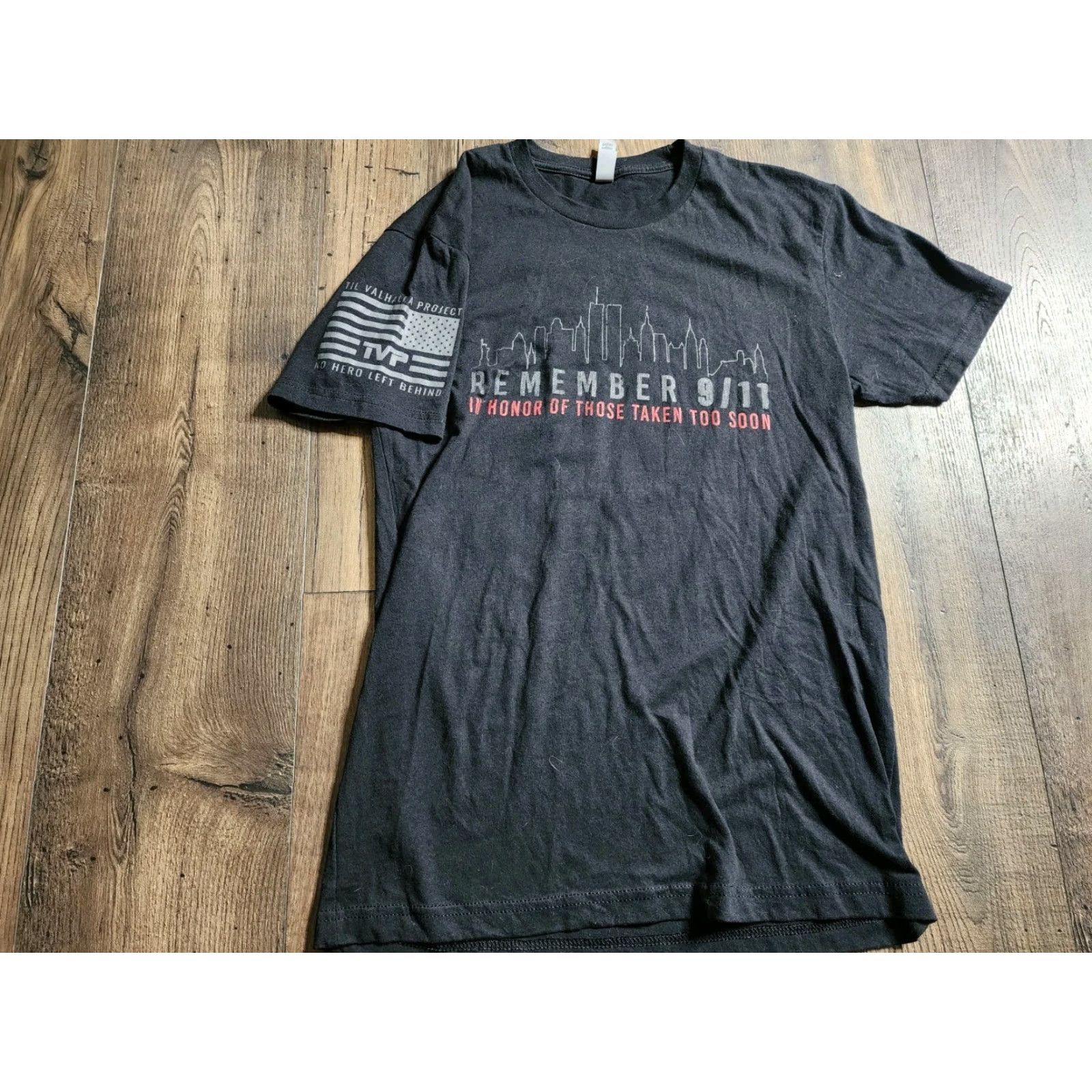 Next Level Mens S T-Shirt Crew Neck Short Sleeve Black USA 9/11 Twin Towers Never Forget Patriotic USA Shirt Men Small Size US S / EU 44-46 / 1 - 2 Thumbnail