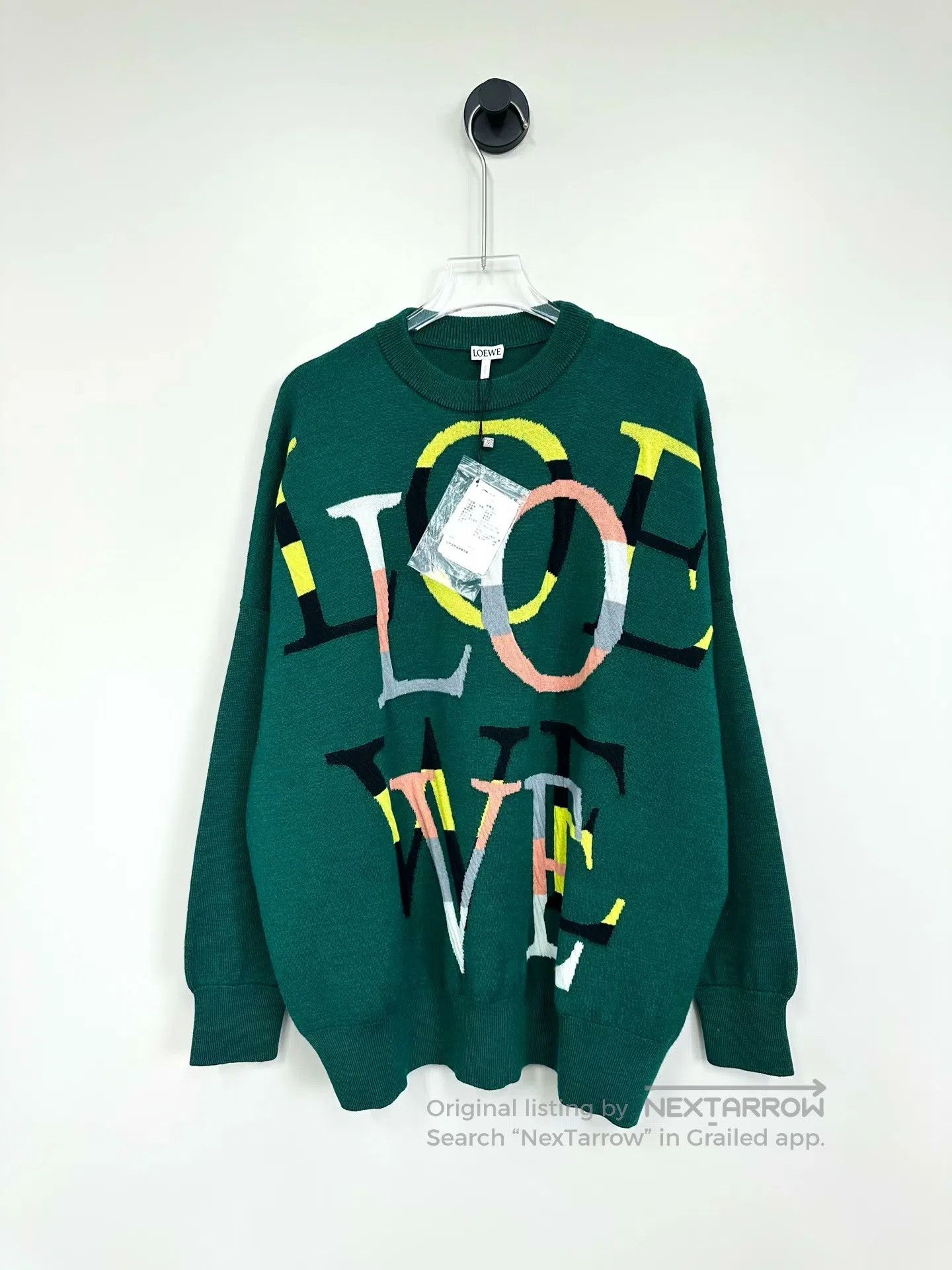 Loewe Loewe Moss Green Letter Logo Wool Knit Sweater| Size US XS / EU 42 / 0 - 1 Thumbnail