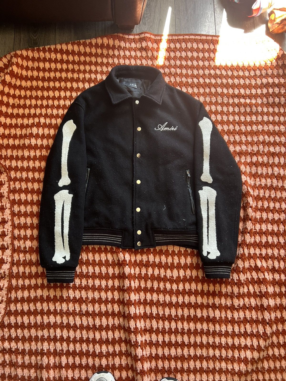 image of Amiri Skeleton Jacket in Black, Men's (Size Medium)