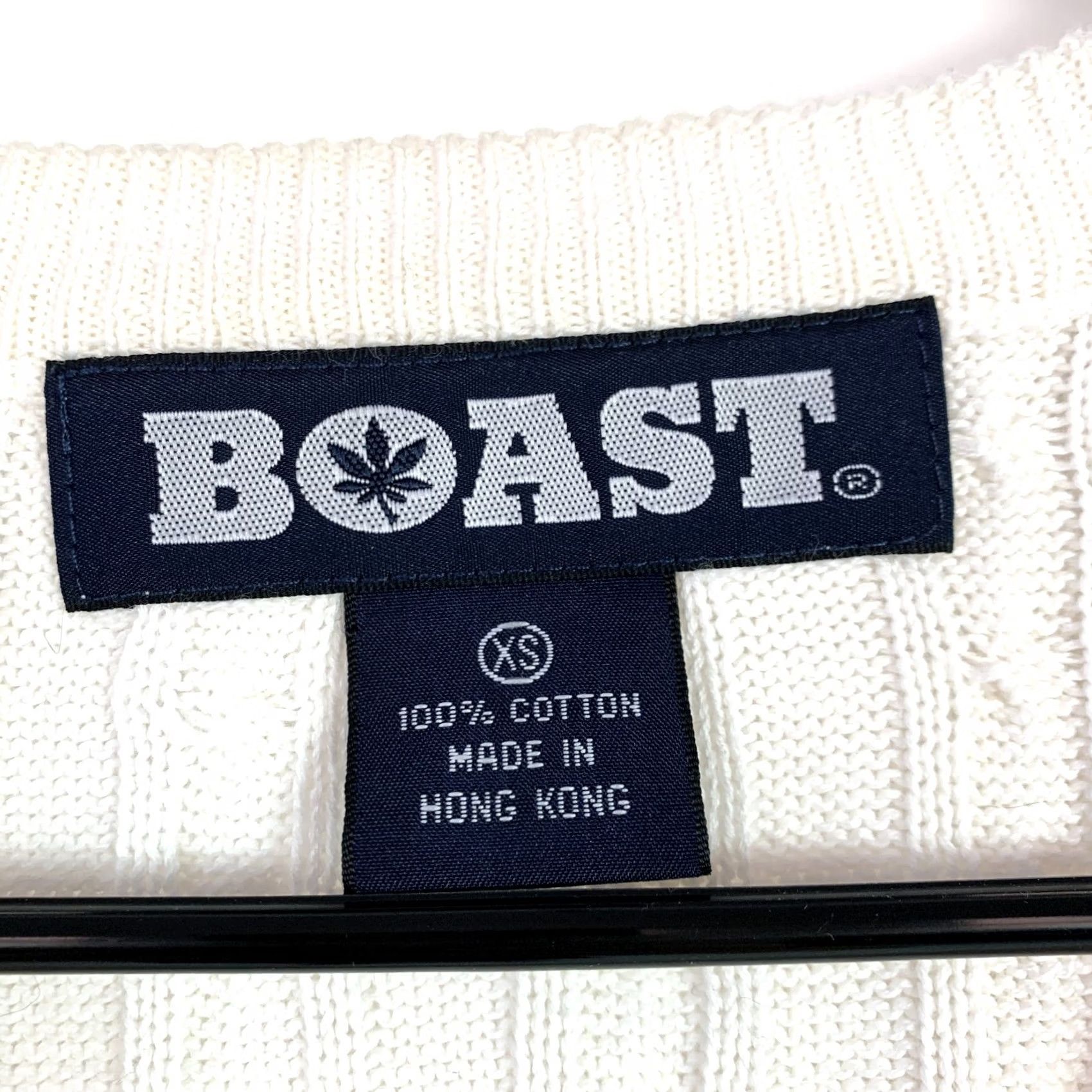 Vintage VINTAGE Boast Cable-Knit White V-Neck Mens Vest XS Sweater Sleeveless Knit Cotton 100% Men's Clothing Size US XS / EU 42 / 0 - 3 Thumbnail