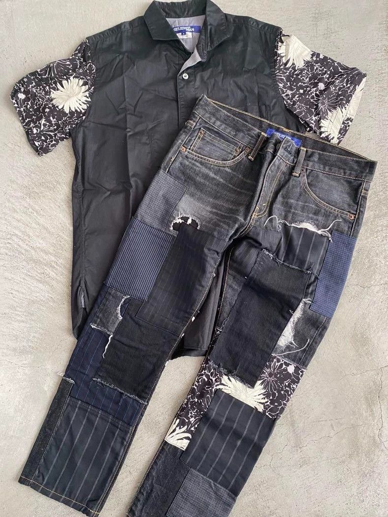 JUNYA WATANABE Sparsely show denim patchwork suit