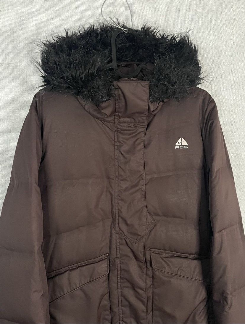 Nike × Nike ACG × Vintage Nike ACG Small Swoosh Zip Hoodie Jacket Brown Y2k 00s Retro Size M / US 6-8 / IT 42-44 - 4 Thumbnail