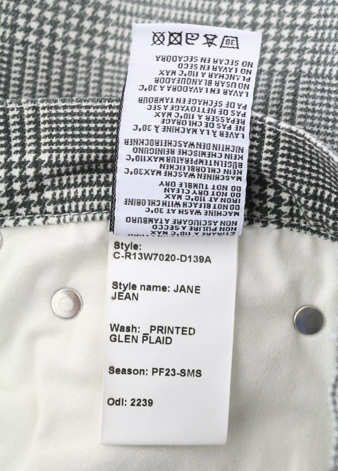 R13 JANE 27 Printed Glen Plaid Straight Flared Stretch 85827 Size 27" / US 4 / IT 40 - 9 Thumbnail