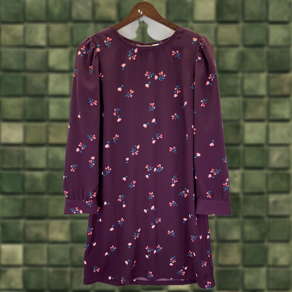 Old Navy Old Navy Burgundy Long Sleeve Floral Sheath Dress M Multicolor Women Midi NWT-11254 Size M / US 6-8 / IT 42-44 - 1 Thumbnail