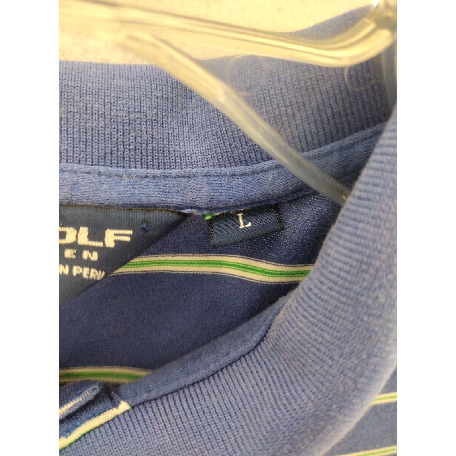 Vintage Polo Golf Shirt Mens Large Blue Striped Polo Short Sleeve Size US L / EU 52-54 / 3 - 4 Thumbnail
