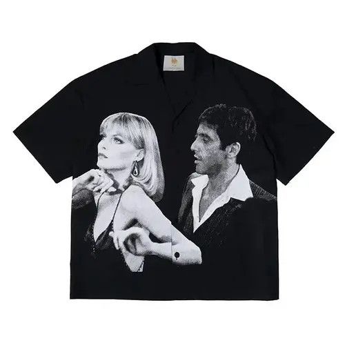 Japanese Brand Movie themed portrait print retro short sleeved shirt blouse Size US M / EU 48-50 / 2 - 2 Thumbnail