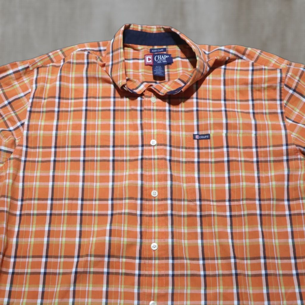 Chaps Chaps Orange Long Sleeve Button-Up Shirt XL Casual Outdoor 80s 90s Mens Size US XL / EU 56 / 4 - 1 Thumbnail
