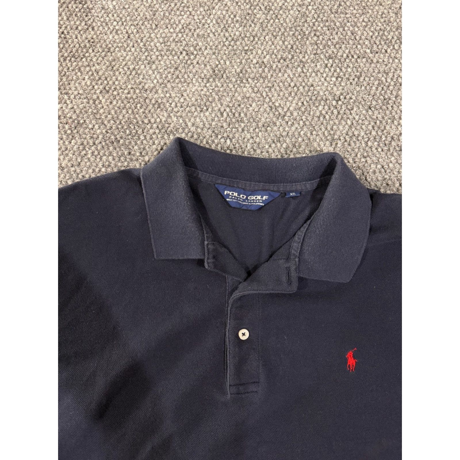 Polo Ralph Lauren VINTAGE Polo Golf Ralph Lauren polo shirt mens XL navy short sleeve embroidered logo Size US XL / EU 56 / 4 - 4 Thumbnail