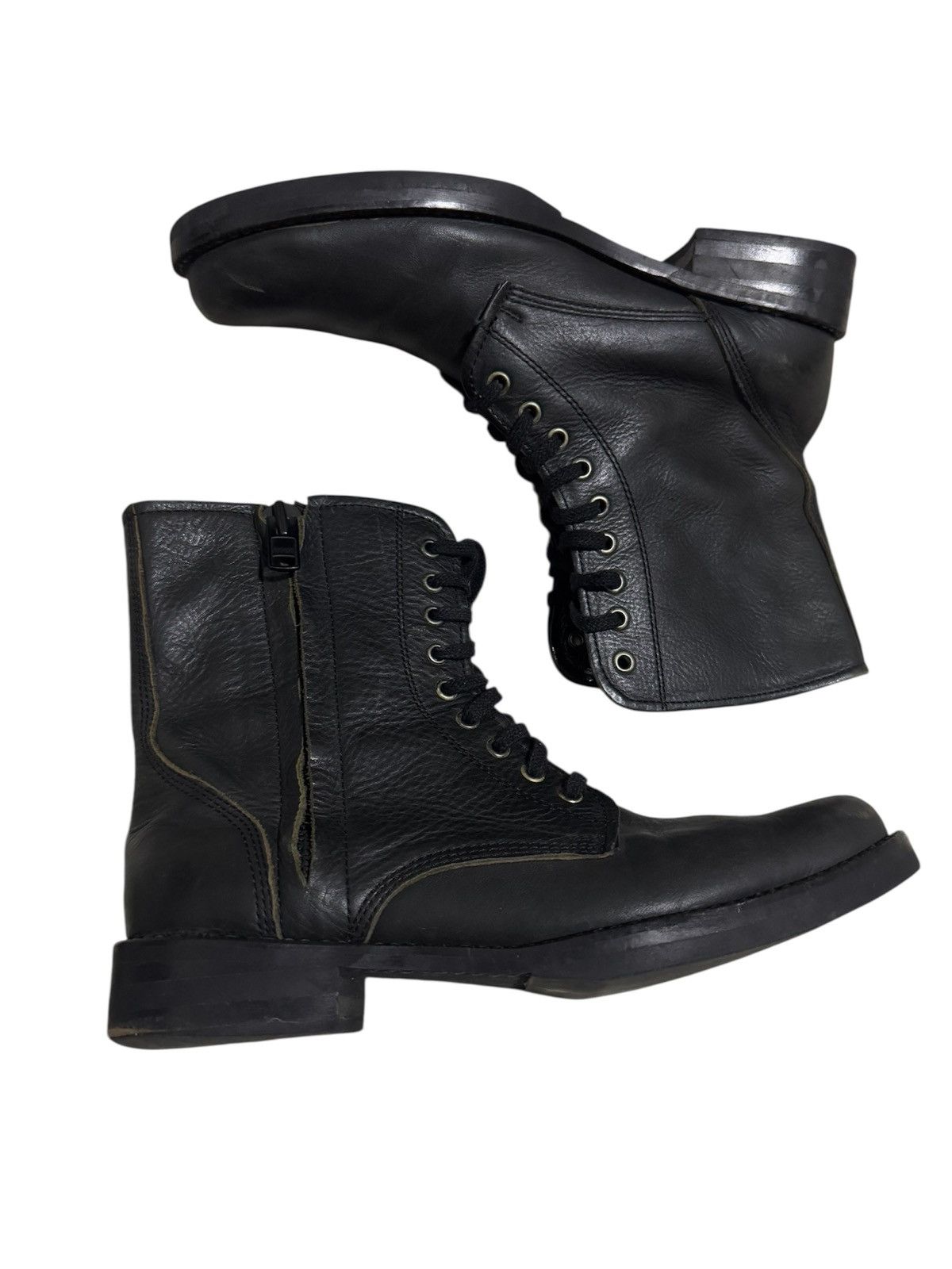 OG Issey Miyake Zucca Leather Zipper Combat Boots