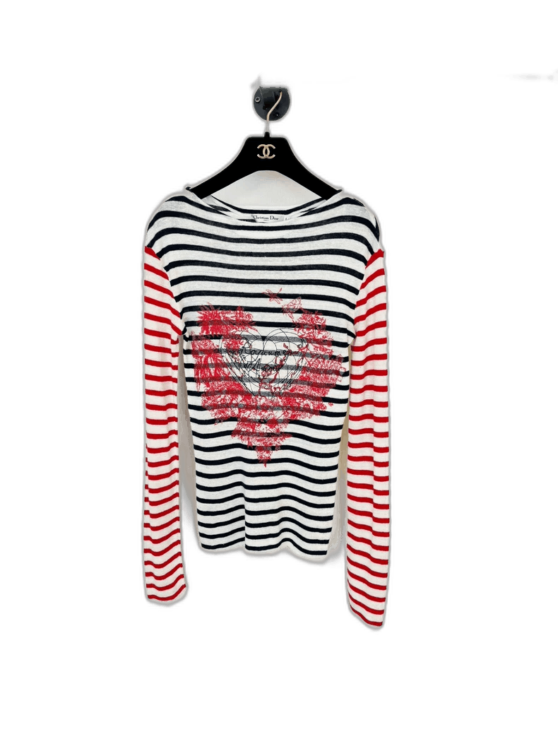 Dior Dior Striped Long Sleeve Knit Sweater-2505 Size S / US 4 / IT 40 - 1 Thumbnail