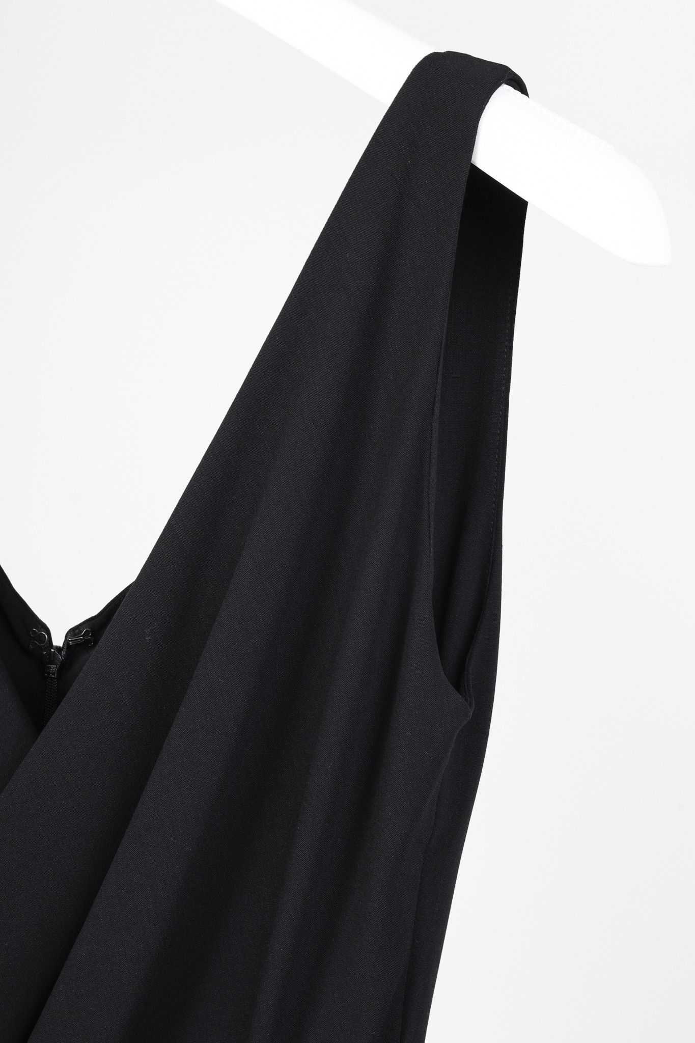 Donna Karan Donna Karan Black Drape Front Wool Dress Size M / US 6-8 / IT 42-44 - 5 Thumbnail