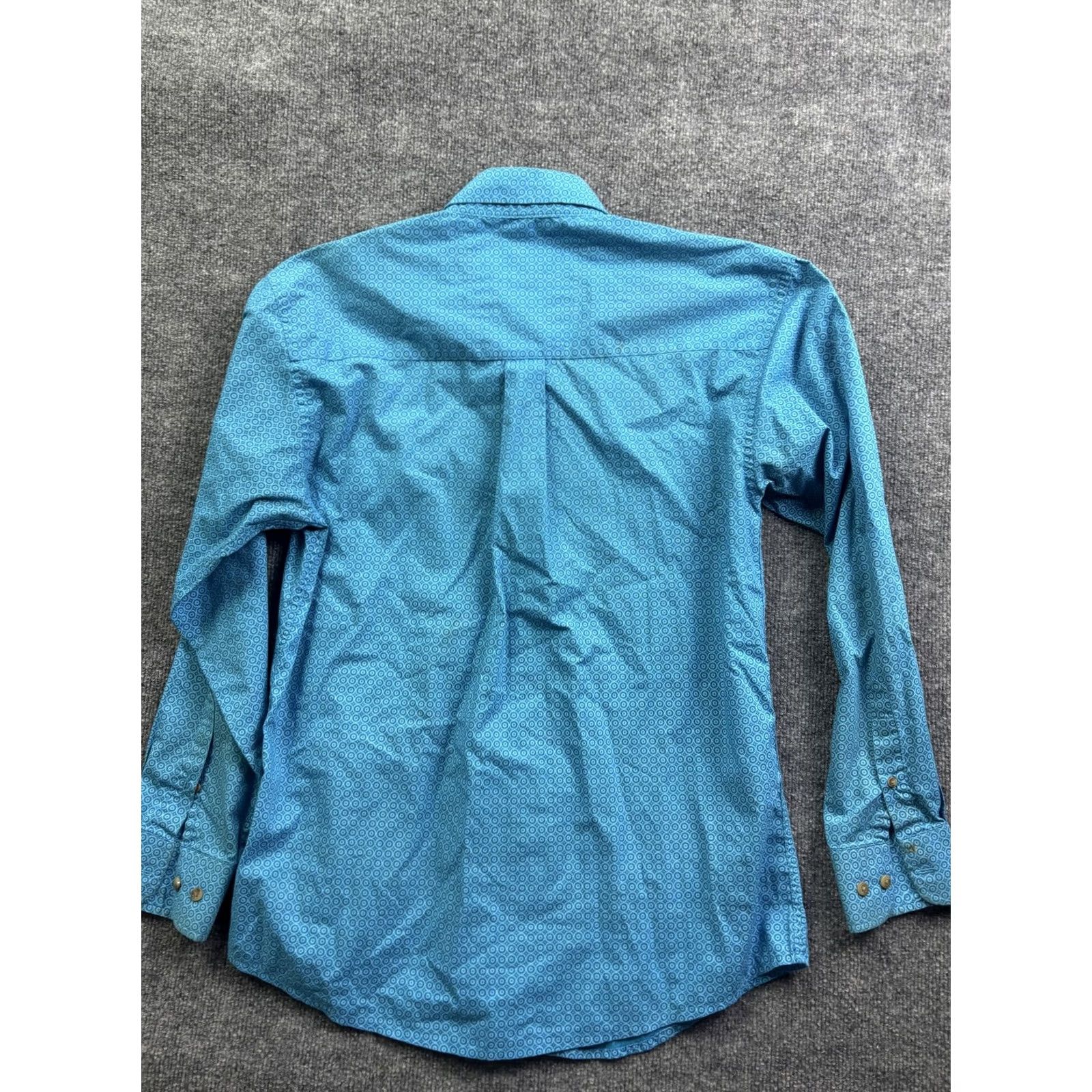 Wrangler Wrangler Shirt Mens Medium Blue Geometric Long Sleeve Snap Front Western Casual Size US M / EU 48-50 / 2 - 7 Thumbnail
