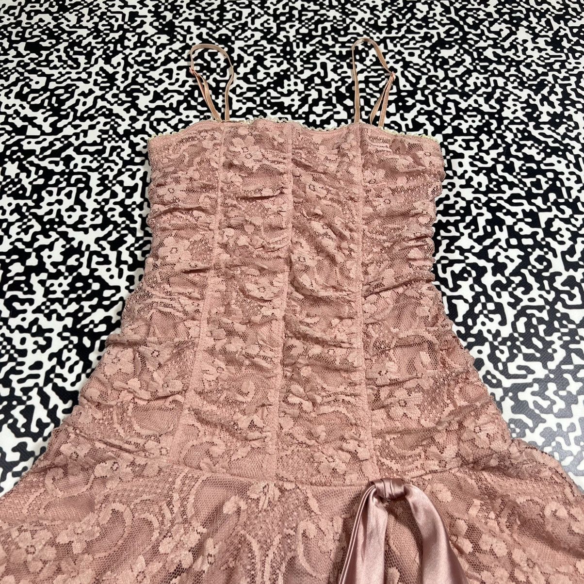 Japanese Brand Vintage Y2K Un Deux Trois Sexy Pink Mesh Mini Dress Size M / US 6-8 / IT 42-44 - 10 Thumbnail