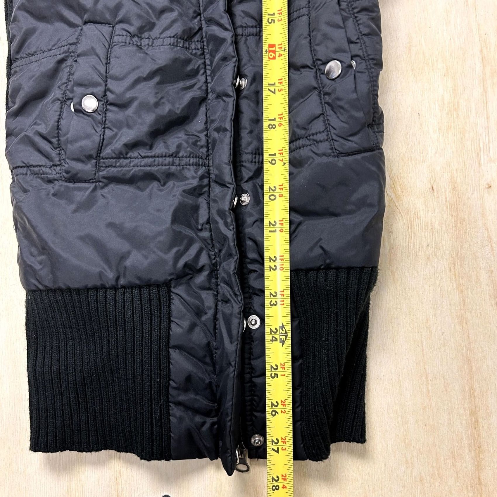 Vintage Takeout Sweater Women Small Black Quilted Puffer Full Zip Ribbed Knit Jacket Size S / US 4 / IT 40 - 6 Thumbnail