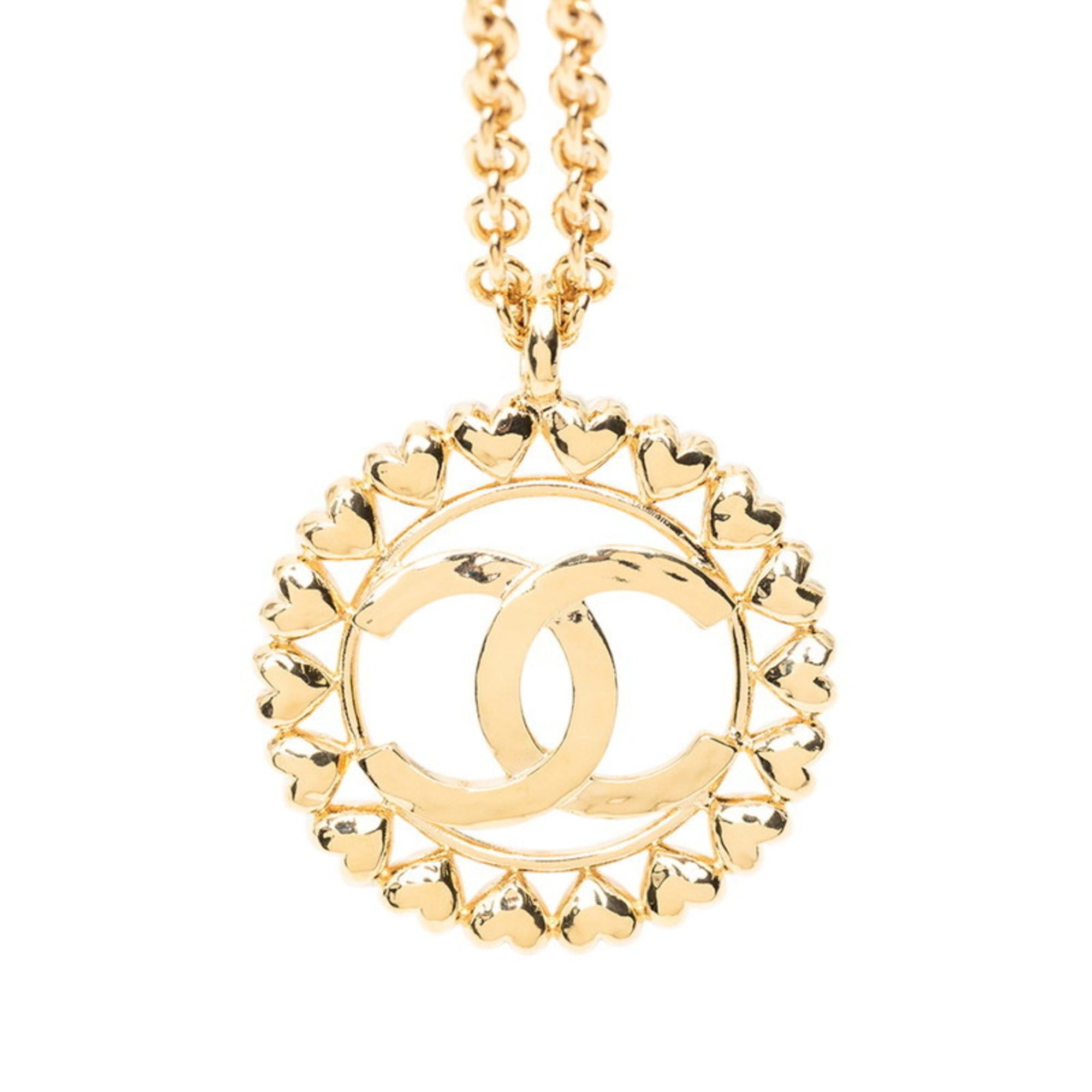 Chanel Chanel Coco Mark Heart Motif Necklace, Gold Plated, Women's, CHANEL Size ONE SIZE - 1 Thumbnail