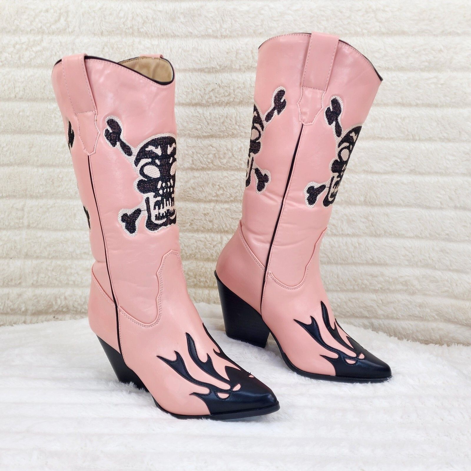 Other Ghost Rider Embroidered Skull & Cross Bones Cowboy Western C Size US 8 / IT 38 - 9 Thumbnail