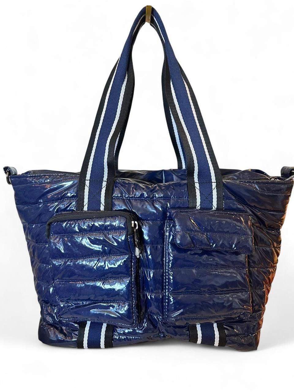 Other Think Royln Junior Jetset Wingman Tote – Glossy Navy Puffer Size ONE SIZE - 1 Thumbnail