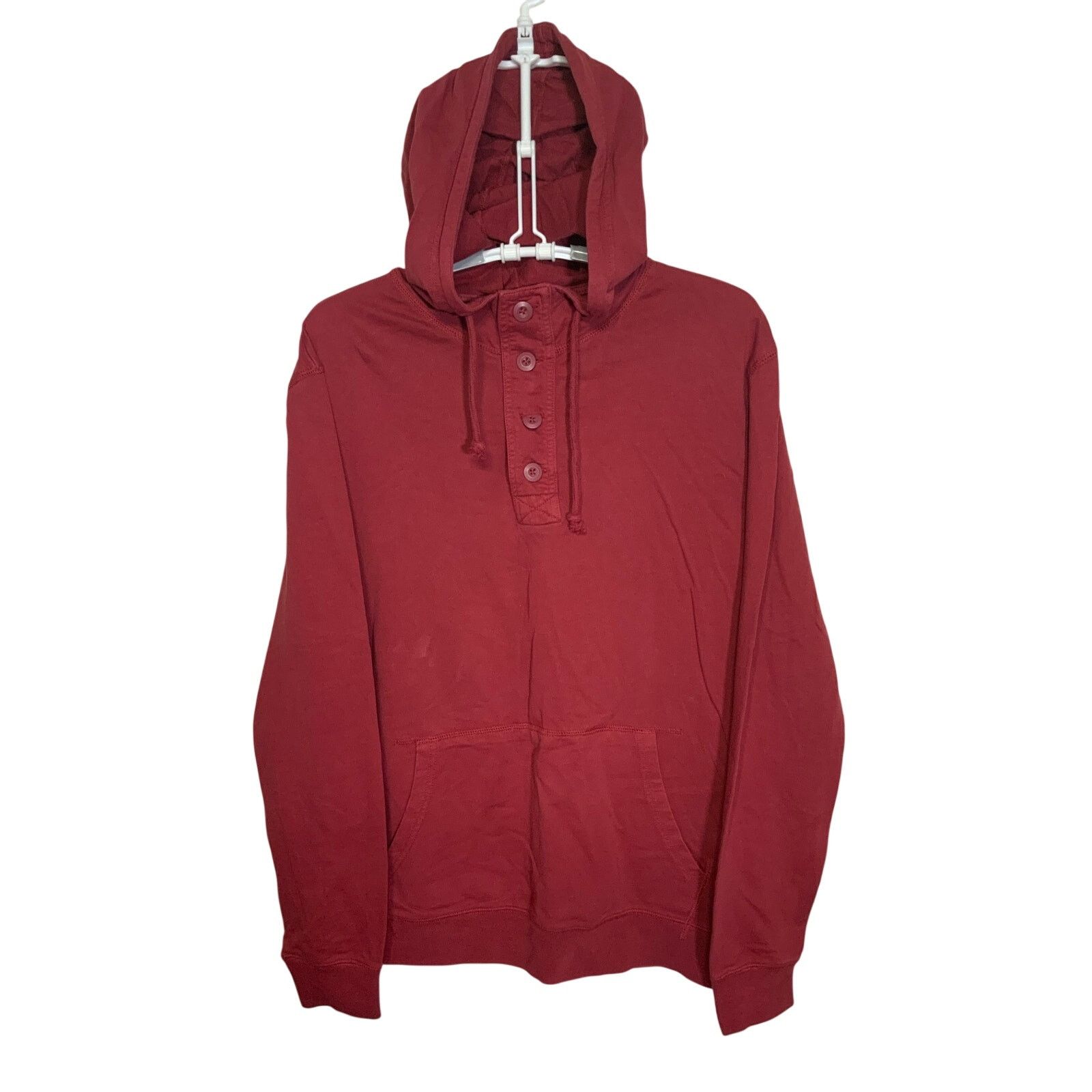 Merona Merona Henley Pullover Faded Red Drawstring Hoodie Size M Size M / US 6-8 / IT 42-44 - 1 Thumbnail