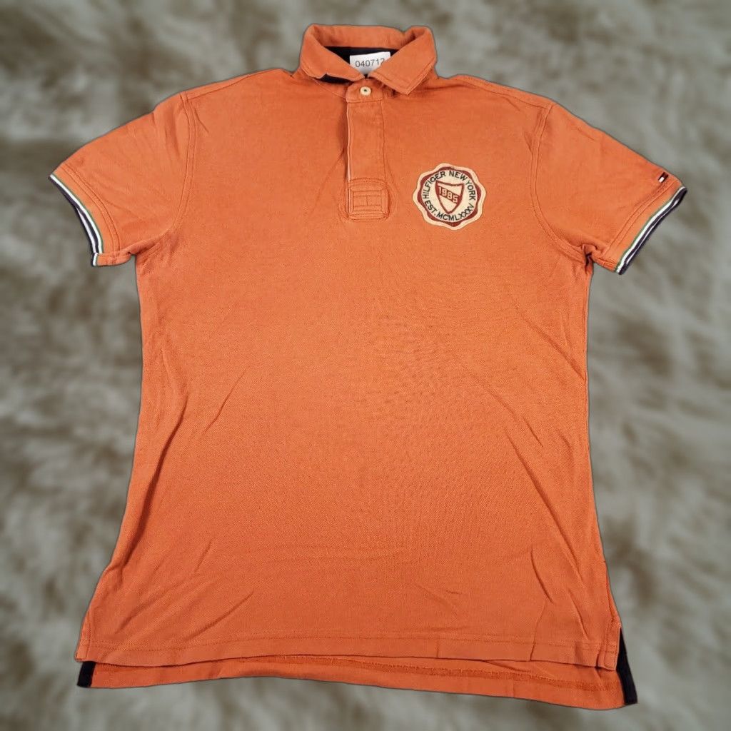Tommy Hilfiger Tommy Hilfiger Polo Shirt Mens Small Orange Casual Short Sleeve Activewear Size US S / EU 44-46 / 1 - 1 Thumbnail