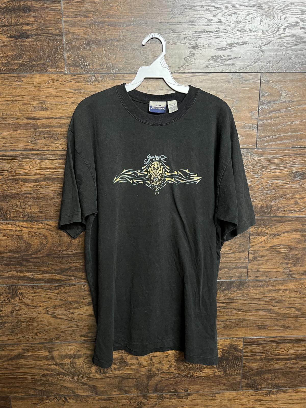 Designer Y2K Jimmy'z Tribal Skull T-shirt - Faded Cracked Print Tee-M Size US M / EU 48-50 / 2 - 1 Thumbnail