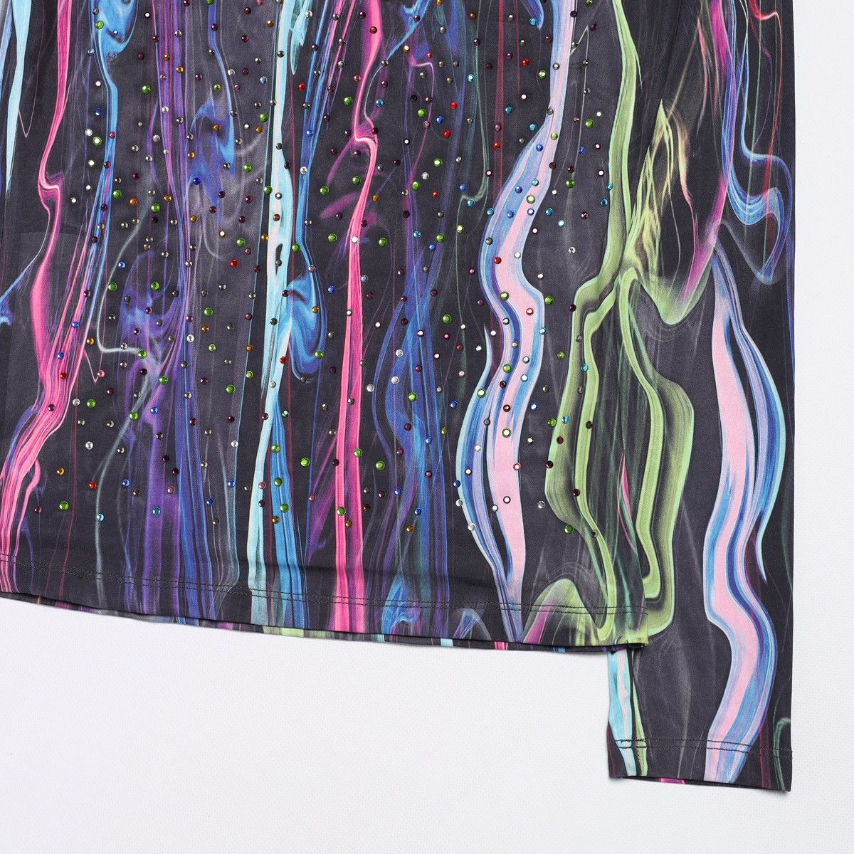 Roberto Cavalli Roberto Cavalli Vintage Liquid Multicolour Top Longsleeve Size XS / US 0-2 / IT 36-38 - 2 Thumbnail