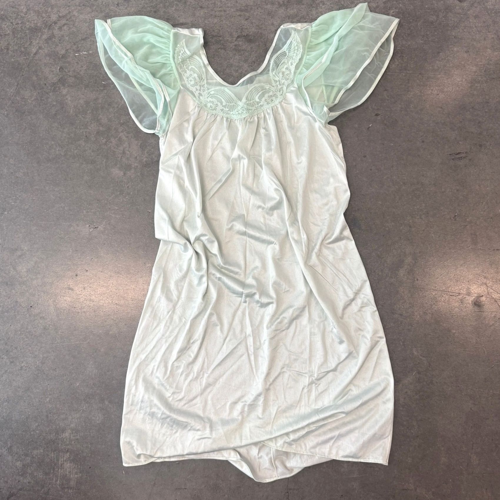 Vintage VINTAGE Y2K Satin Fairy Whimsical Lace Dress Nightgown Ethereal Green MIDI M Women's Girls? Size M / US 6-8 / IT 42-44 - 2 Thumbnail