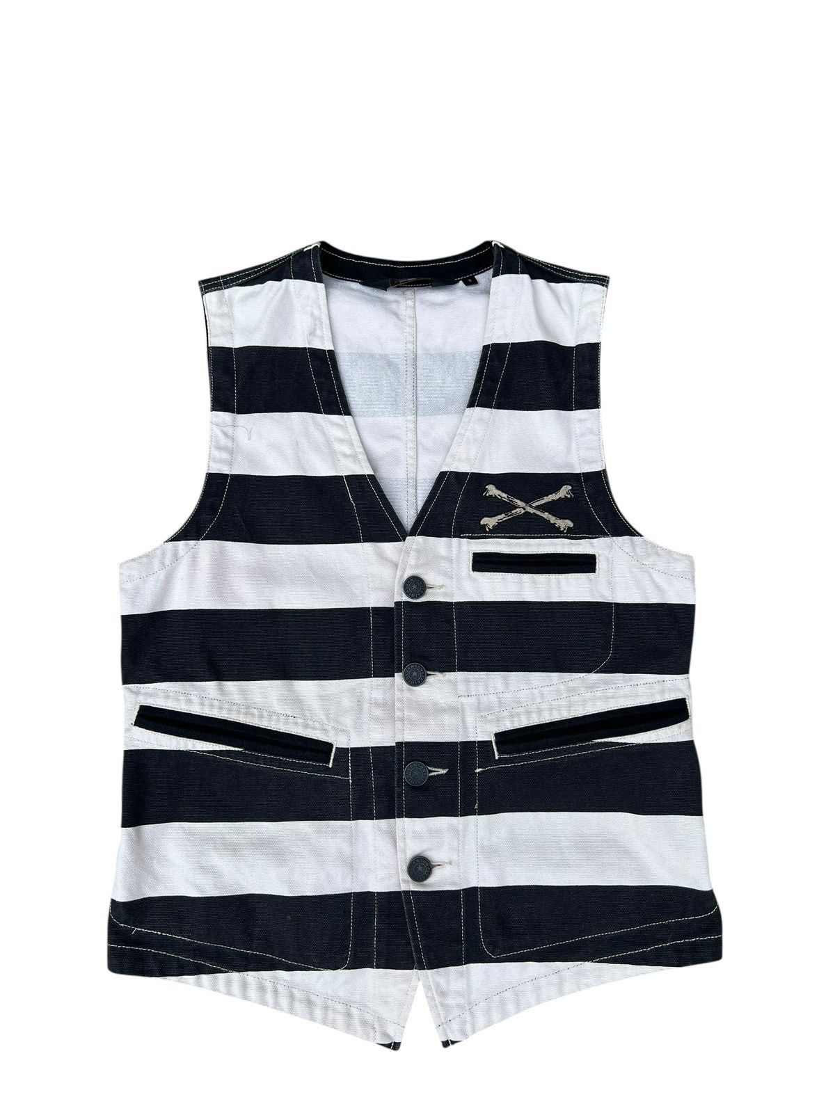 Vanson Leathers Vanson Cottons Jailer Border Striped Cotton Canvas Vest Size US S / EU 44-46 / 1 - 1 Thumbnail