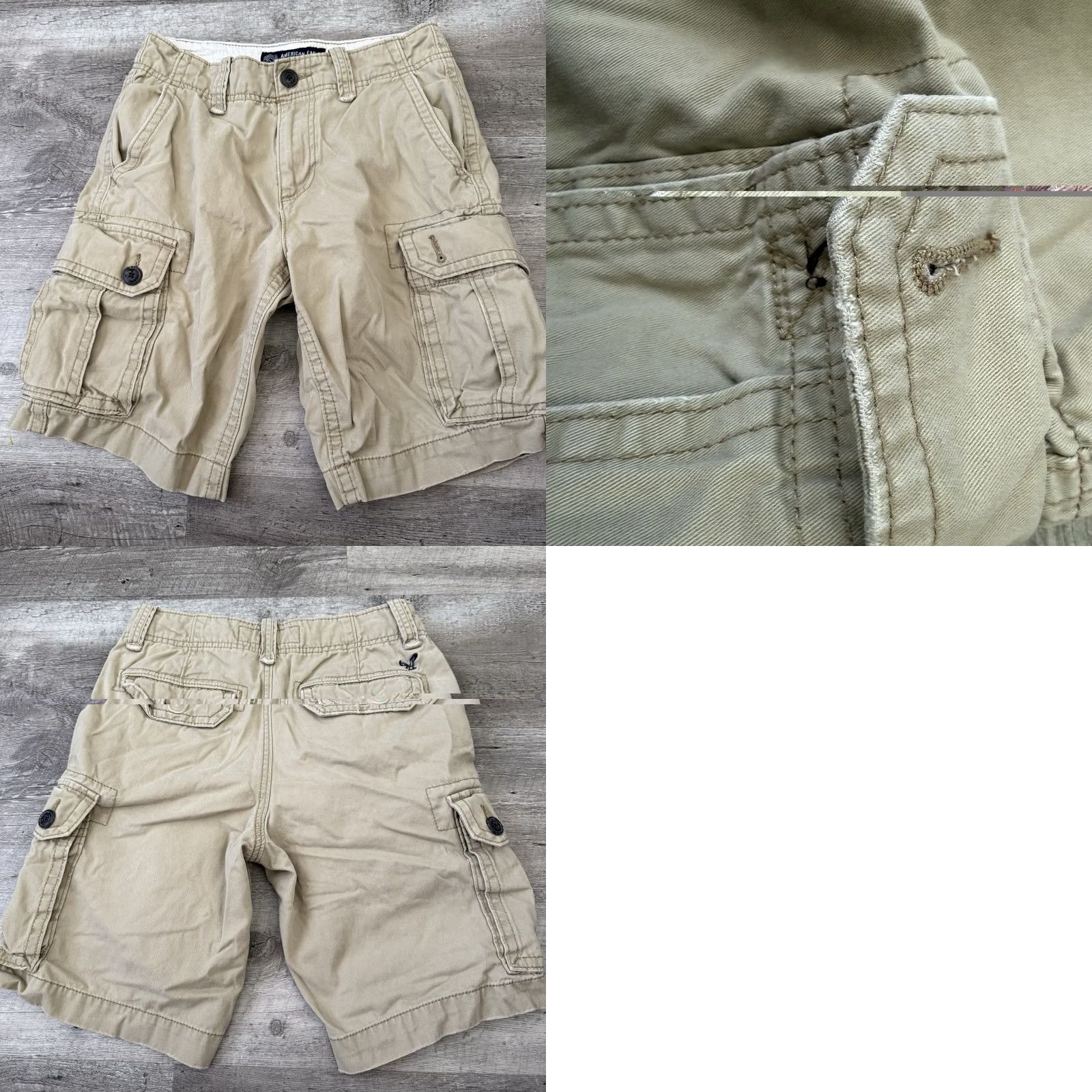 American Eagle Outfitters American Eagle Cargo Shorts Mens 26 Khaki Tan 100% Cotton Casual Size US 26 / EU 42 - 8 Thumbnail