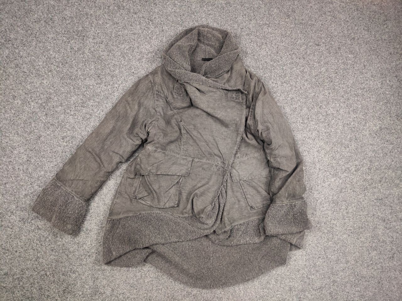 Other Grizas Design Garment Dyed Gray Oversized Jacket Silk Wool Size M / US 6-8 / IT 42-44 - 10 Thumbnail