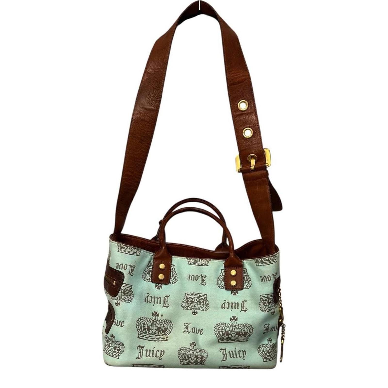 Juicy Couture Jeans Vintage Juicy Couture Mint Green & Brown Purse Size ONE SIZE - 2 Thumbnail