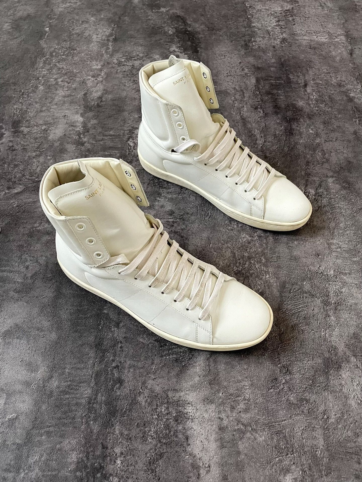 Saint Laurent Paris Saint Laurent High Top White Sneakers SL01. Size US 7 / EU 40 - 5 Thumbnail