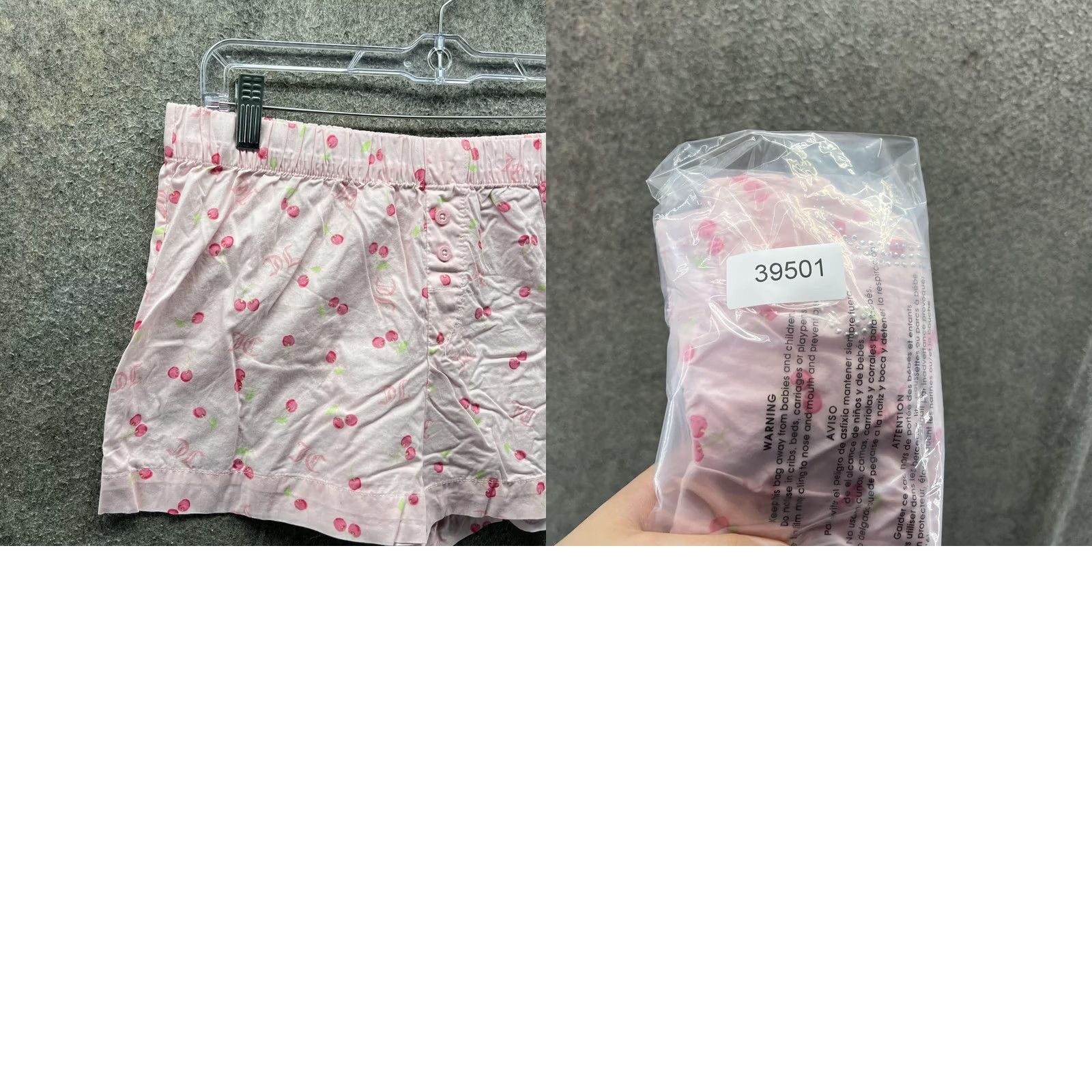 Juicy Couture VINTAGE Juicy Couture Sleep Shorts Womens Medium Pink Cherry Print Rhinestone Juicy Size 32" / US 10 / IT 46 - 8 Thumbnail