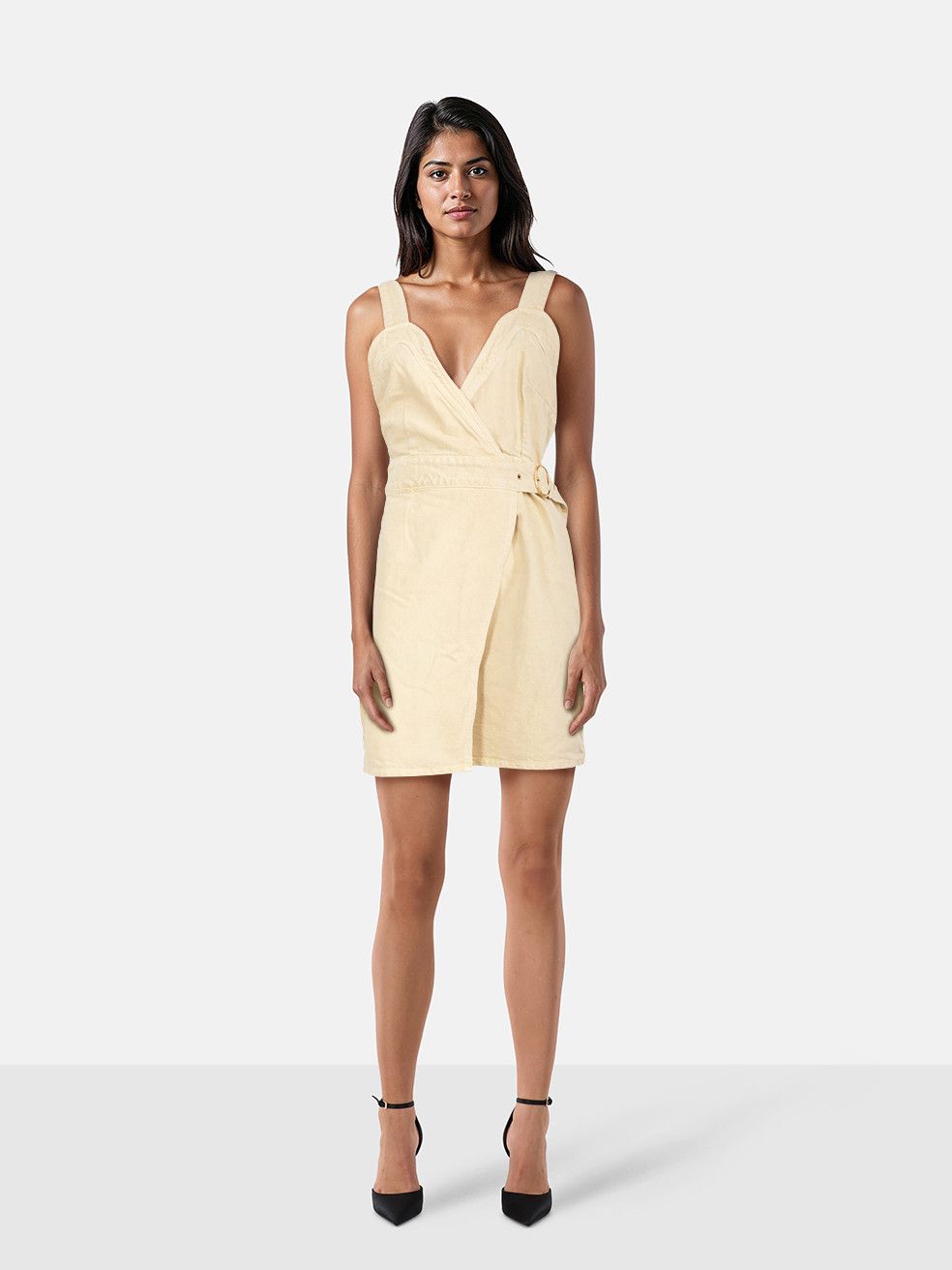 Nanushka Beige Denim Wrap Dress Size XS / US 0-2 / IT 36-38 - 1 Thumbnail