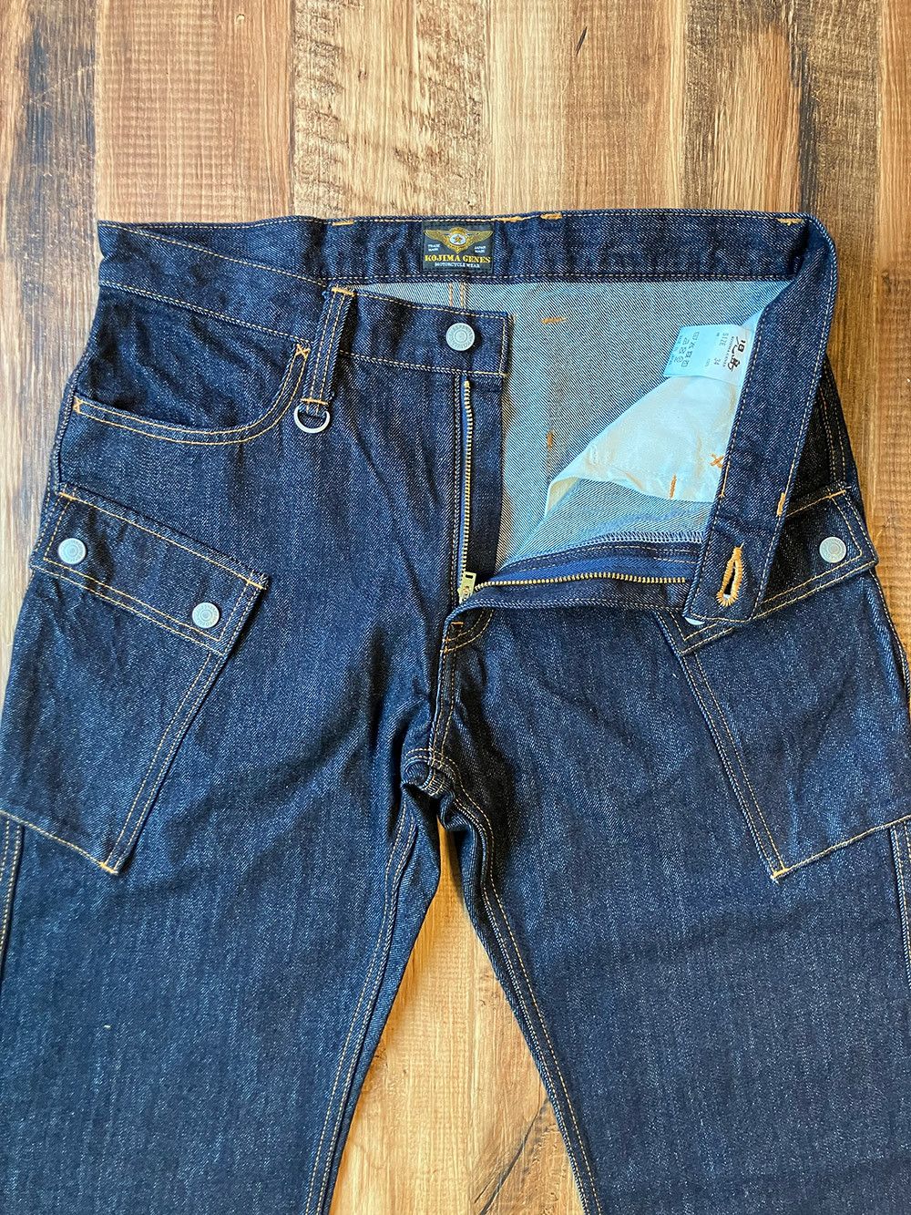KOJIMA GENES Kojima Genes RNB-1127 W33 x L34 13oz Denim Cargo Pants Size US 33 - 5 Thumbnail
