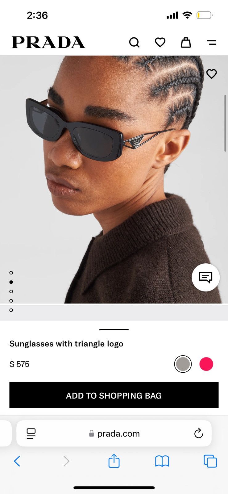 Prada Prada Sunglasses with triangle logo Size ONE SIZE - 2 Thumbnail