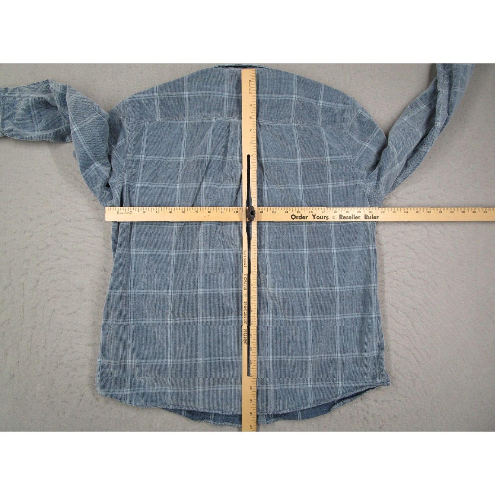 Marine Layer Marine Layer Shirt Mens Large Blue Corduroy Plaid Button Up Long Sleeve Casual Size US L / EU 52-54 / 3 - 6 Thumbnail
