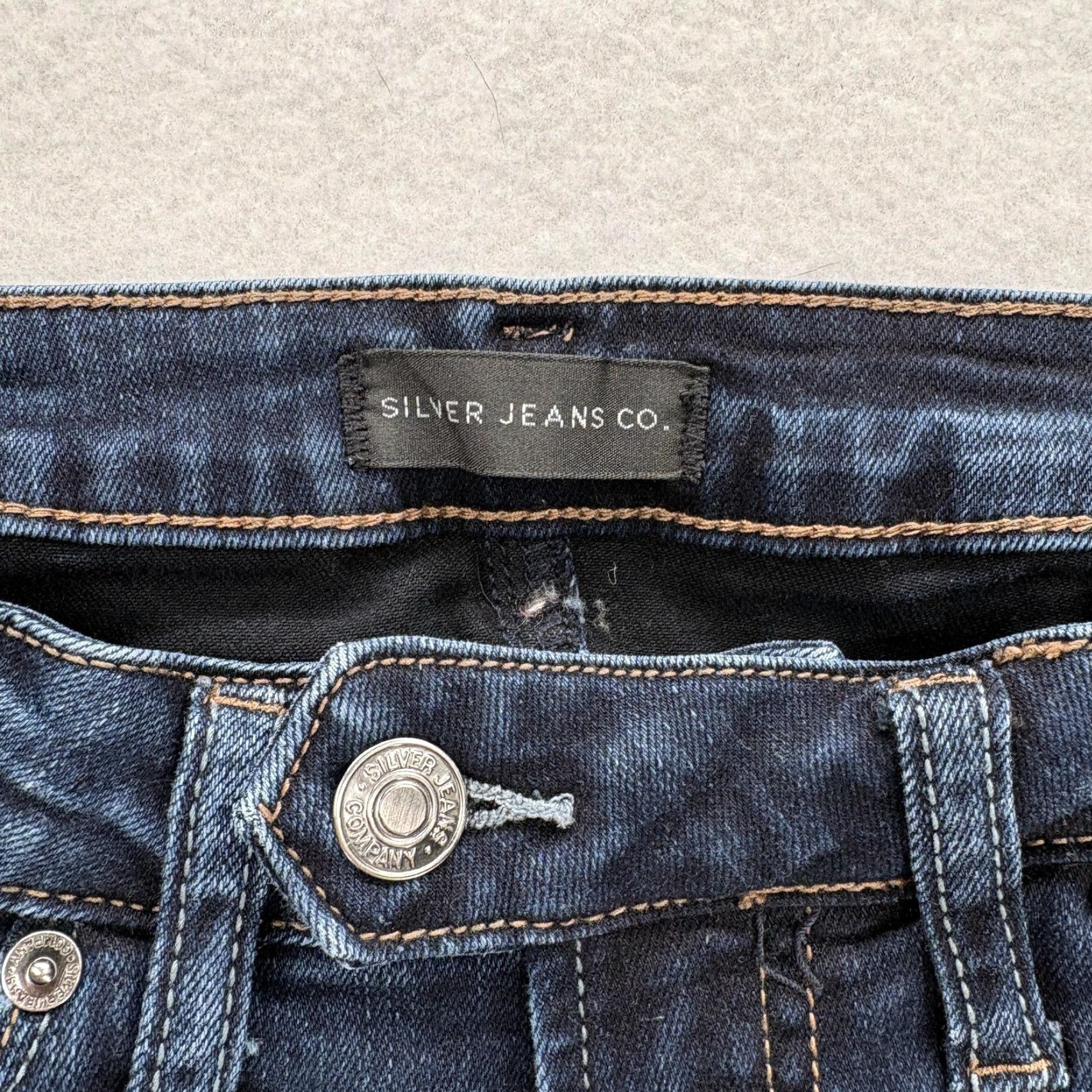 Silver Jeans Co. Silver Jeans Tuesday Slim Boot Womens 27x31 Blue Dark Wash Bootcut Stretch Y2K Jeans Size 27" / US 4 / IT 40 - 4 Thumbnail