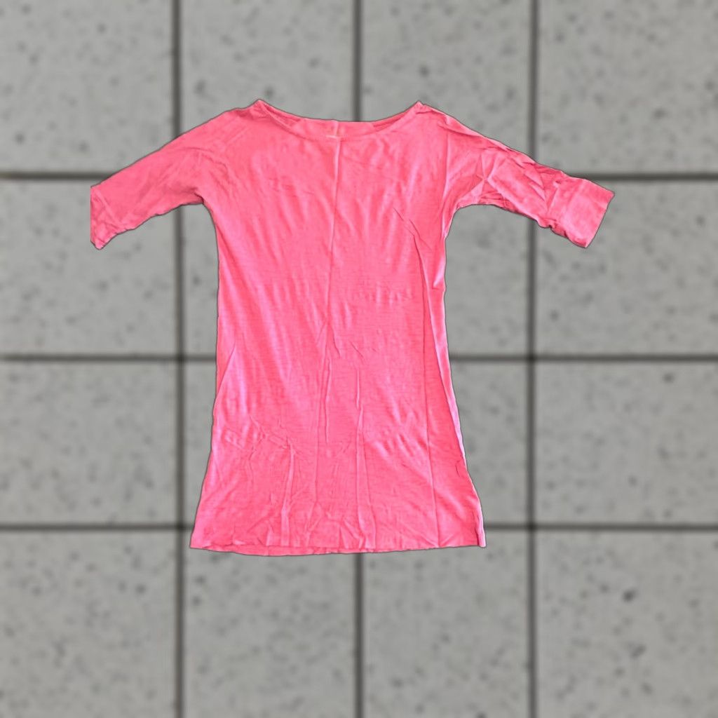 Lilly Pulitzer Lilly Pulitzer Cassie Pima Cotton 3/4 Sleeve Pink T-Shirt Dress Solid Boat Neck Size S Womens Regular Short Dress Size S / US 4 / IT 40 - 1 Thumbnail