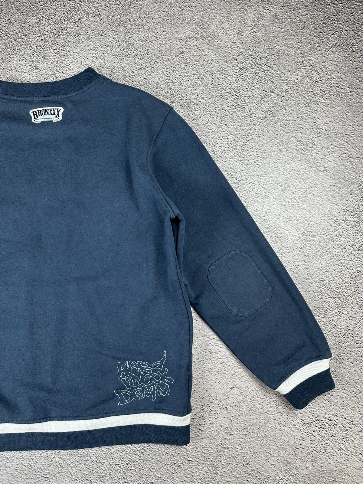 Japanese Brand BPMW Denim Graffiti Sweatshirt Navy Vintage Y2K Faded SK8 Size US XL / EU 56 / 4 - 12 Thumbnail