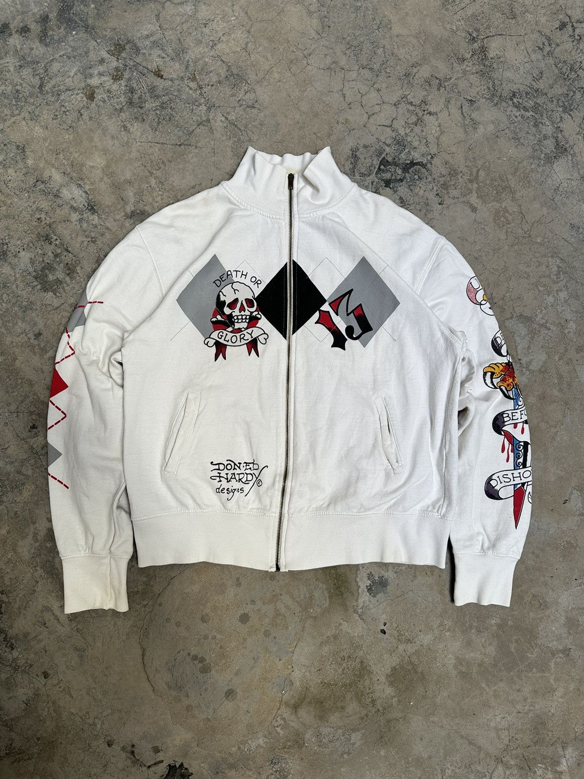 Christian Audigier × Ed Hardy × Vintage Vintage Y2k Skull Ed Hardy Zip Sweatshirt Jacket 00's Size US XL / EU 56 / 4 - 5 Thumbnail
